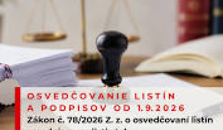 Fotka - OZNAM O ZMENÁCH PRI OSVEDČOVANÍ PODPISOV A LISTÍN od 1. septembra 2026